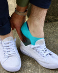 Neon Blue "No-Show" Bamboo Socks