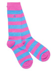 Pink and Blue Striped Bamboo Socks