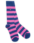 Rich Pink Striped Bamboo Socks