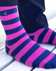 Rich Pink Striped Bamboo Socks