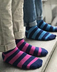 Rich Pink Striped Bamboo Socks