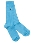 Sky Blue Bamboo Socks (Comfort Cuff)