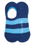 Sky Blue Striped "No-Show" Bamboo Socks