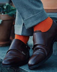 Tangerine Orange Bamboo Socks (Comfort Cuff)