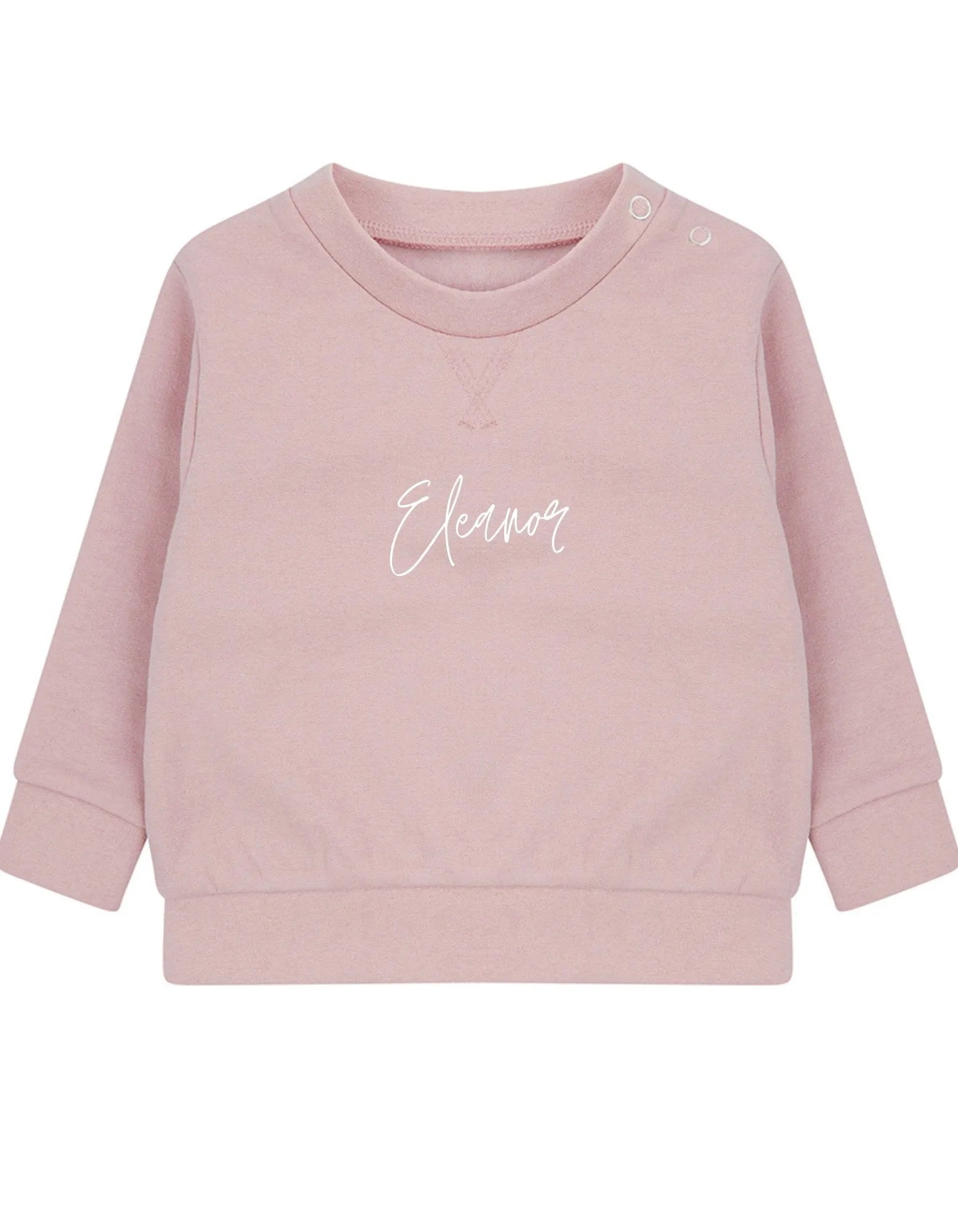 Pink Sustainable Sweatshirt for Kids - Eco-Friendly, Soft Fleece, Certified Organic Cotton and Recycled Polyester by Flossie & George at brixbailey.com