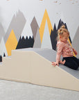 Soft Play Step and Slide Set in Beige and Grey