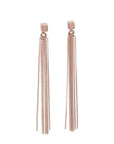 Cube Stud Earrings with Chain Tassels - Elegant 925 Silver, 7cm Length by MyaMoon at www.brixbailey.com