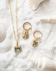 Large Gold Green Quartz Necklace - Giselle
