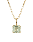 Large Gold Green Quartz Necklace - Giselle