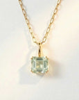 Large Gold Green Quartz Necklace - Giselle