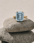 Gold or Silver Ocean Blue Topaz Ring - Bali