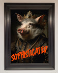 Sophisticated Pig Framed Wall Art