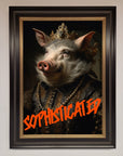 Sophisticated Pig Framed Wall Art