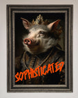 Sophisticated Pig Framed Wall Art