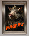 Sophisticated Pig Framed Wall Art