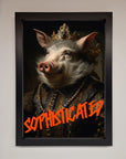 Sophisticated Pig Framed Wall Art