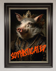 Sophisticated Pig Framed Wall Art