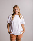 Unisex White Heavy Cotton T Shirt