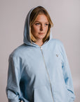 Light Blue Full Zip Soft Fleece Hoodie