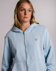 Light Blue Full Zip Soft Fleece Hoodie