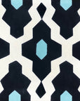 Luxury Moroccan cement tiles, blue yellow cream geometric pattern, premium handcrafted floor and wall tiles, trending exotic home decor by Maria Starling Design at brixbailey.com