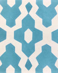 Luxury Moroccan cement tiles, blue yellow cream geometric pattern, handcrafted premium floor and wall tiles, stylish bathroom kitchen decor by Maria Starling Design at brixbailey.com