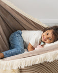 Feather Dream Hammock for Kids - Magical & Soothing Child-Friendly Design Handmade in Poland by Sówka at www.brixbailey.com
