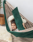 Forest Snuggle Hammock: Cozy & Safe Child-Friendly Hideaway - Handmade in Poland, Perfect for Home & Garden by Sówka at www.brixbailey.com