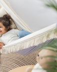 Moonlight Dream Hammock - Soft Lilac, Handmade & Child-Safe: Perfect for Relaxation and Imagination by Sówka at www.brixbailey.com