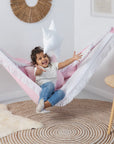 The Rose Dream Hammock - Soft Pink & Handmade Kids' Relaxation Chair - Safe and Cozy by Sówka at www.brixbailey.com