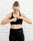 Zipper Front Black Sports Bra