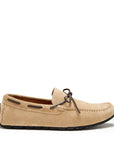 Tyre Sole Laced Driving Loafers, taupe suede