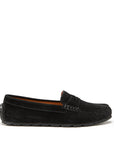Women's Tyre Sole Penny Loafers, black suede
