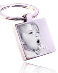 Engraved Square Keychain – Custom Photo Keyring With Mirror Finish & Velvet Pouch