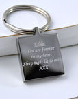 Engraved Square Keychain – Custom Photo Keyring With Mirror Finish & Velvet Pouch