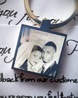 Engraved Square Keychain – Custom Photo Keyring With Mirror Finish & Velvet Pouch