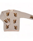 Squirrel Knit Sweater in Beige