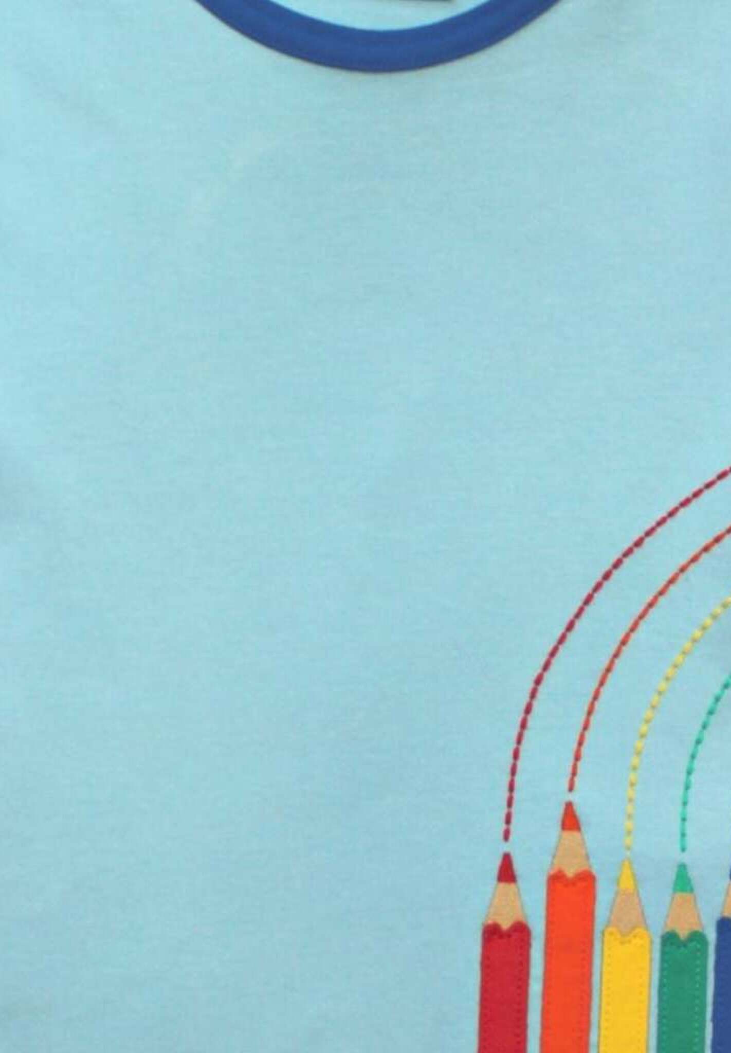 Fun and Stylish Organic Kids T-Shirt with Pencil Applique, Soft GOTS-Certified Cotton, Vibrant Colors, Easy Snap Buttons by Toby Tiger at brixbailey.com