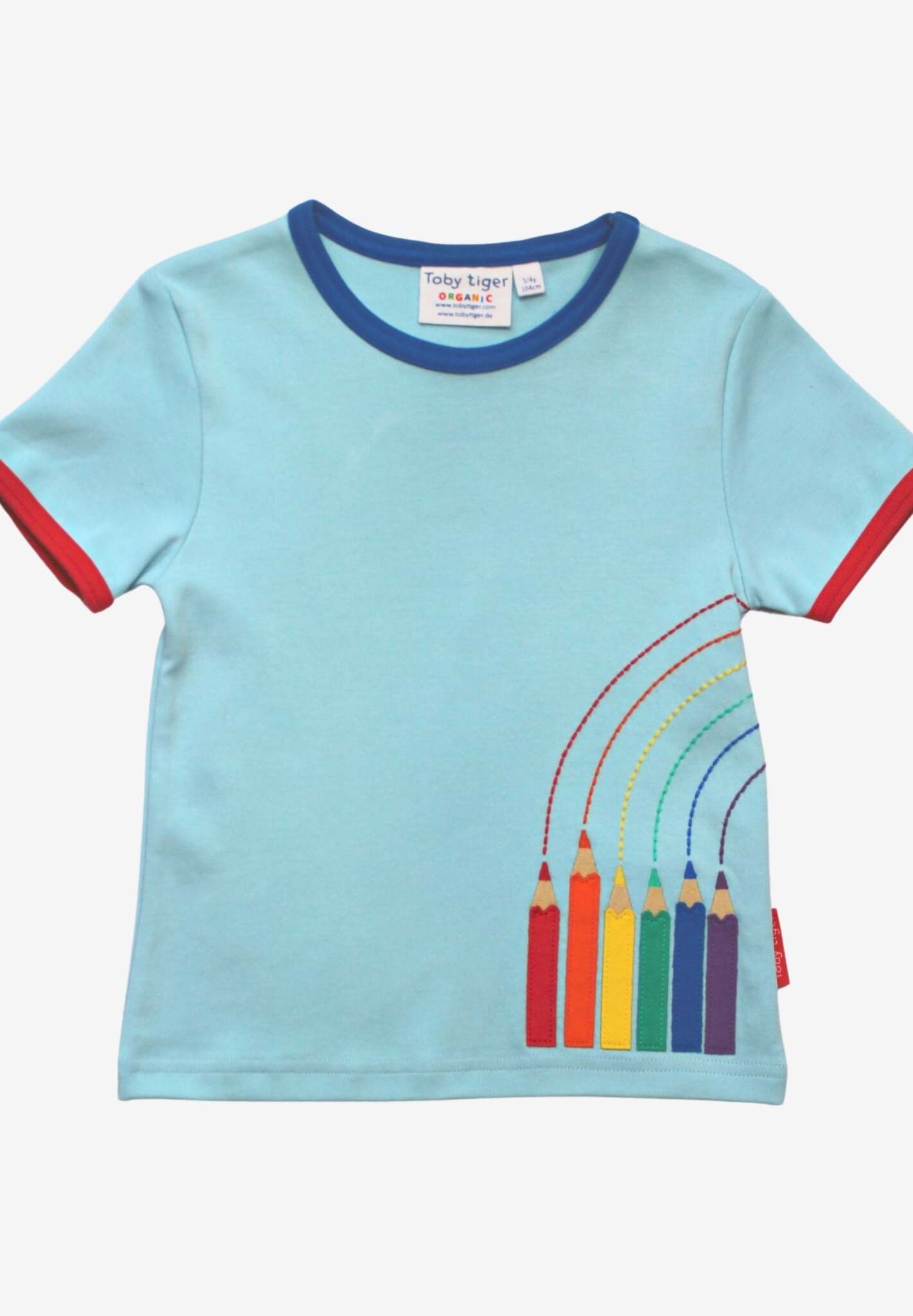 Funny Kids Organic T-Shirt with Pencil Applique, Soft GOTS-Certified Cotton, Stylish Eco-Friendly Design by Toby Tiger at brixbailey.com