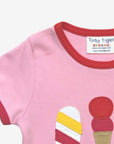 Premium organic cotton kids t-shirt with ice cream applique, soft stylish summer top, trendy baby clothing, best-selling eco-friendly design by Toby Tiger at brixbailey.com