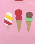 Premium organic cotton kids t-shirt with ice cream applique, soft GOTS certified summer top, stylish baby clothing by Toby Tiger at brixbailey.com