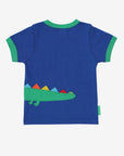 Premium baby crocodile t-shirt with rainbow applique, soft organic cotton, snap neck, sustainable toddler clothing, sizes 3-24 months by Toby Tiger at brixbailey.com