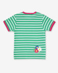 Soft Striped Pig Print Organic Cotton Baby T-Shirt with Snap Buttons for Easy Dressing by Toby Tiger at brixbailey.com