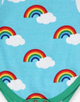 Premium baby bodysuit with rainbow print, soft organic cotton, snap buttons, eco-friendly dyes, machine washable by Toby Tiger at brixbailey.com