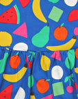 Organic Cotton Kids Summer Dress with Vibrant Fruit Print - Watermelon, Banana, Lemon, Apples, Pears - Toby Tiger Design by Toby Tiger at brixbailey.com