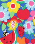 Stylish Floral and Fruit Print Summer Dress in Soft GOTS Certified Organic Cotton by Toby Tiger by Toby Tiger at brixbailey.com