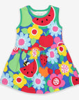 Stylish Summer Dress with Fruit and Floral Print in Soft GOTS Certified Organic Cotton by Toby Tiger at brixbailey.com