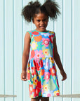 Stylish Summer Dress with Fruit and Floral Print in Soft GOTS Certified Organic Cotton by Toby Tiger at brixbailey.com