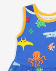 Stylish Summer Dress for Kids with Ocean Theme, 100% GOTS Organic Cotton by Toby Tiger by Toby Tiger at brixbailey.com