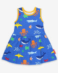 Stylish Summer Dress for Kids with Ocean Animal Print, Sustainable GOTS Organic Cotton by Toby Tiger by Toby Tiger at brixbailey.com